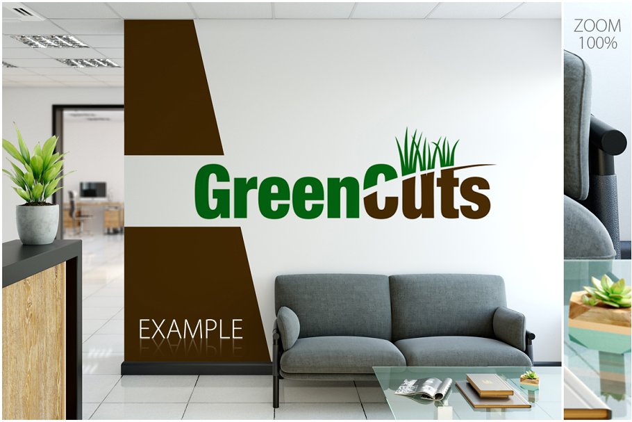 办公室墙纸设计样机模板合集 OFFICE Interior Wall Mockup Bundle插图(7)