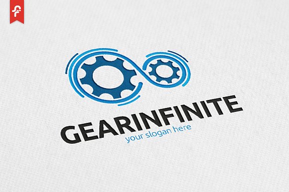 齿轮组图形Logo模板 Gear Infinite Logo插图
