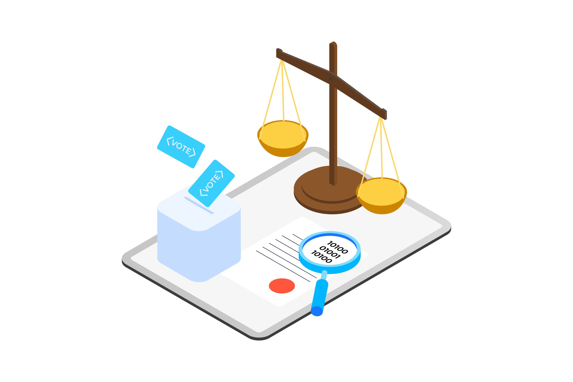 区块链技术智能合约概念插画素材v11 Smart Contract on Blockchain Isometric  11 – TU插图