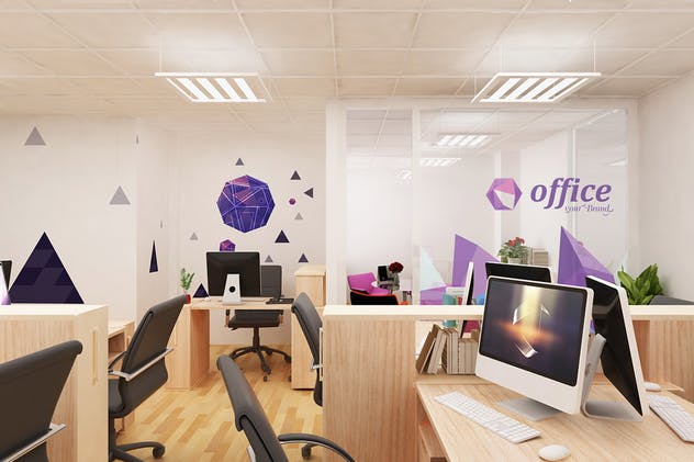 小型办公会议室会客室场景品牌Logo样机 Mockup Branding For Small Offices插图(5)