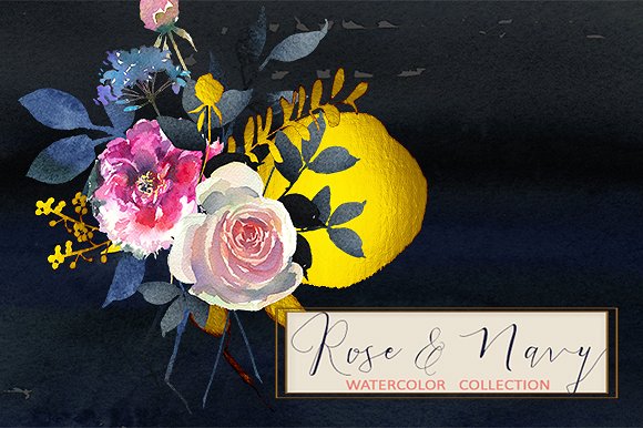 水彩玫瑰牡丹剪贴画 Watercolor Roses Peonies Clipart插图(12)