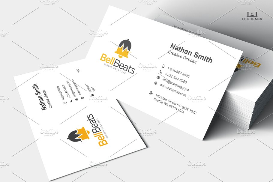 电子铃铛图形Logo模板 Bell Beats Logo插图(2)