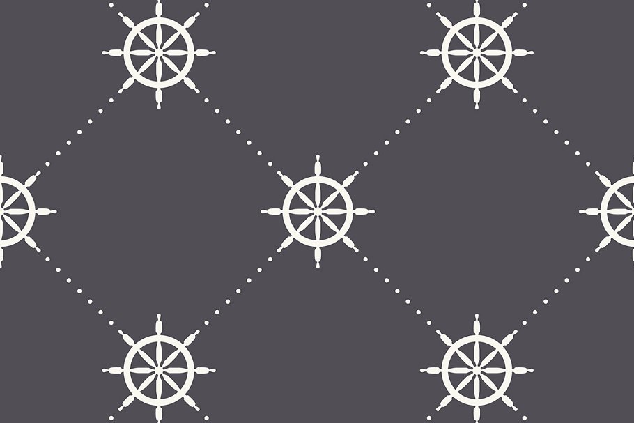 海洋元素无缝图案 Marine Seamless Patterns插图(2)