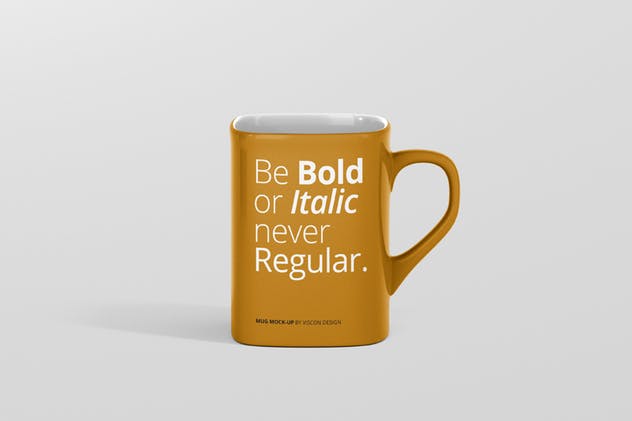 方形马克杯咖啡杯样机展示模板 Mug Mockup – Square插图(2)