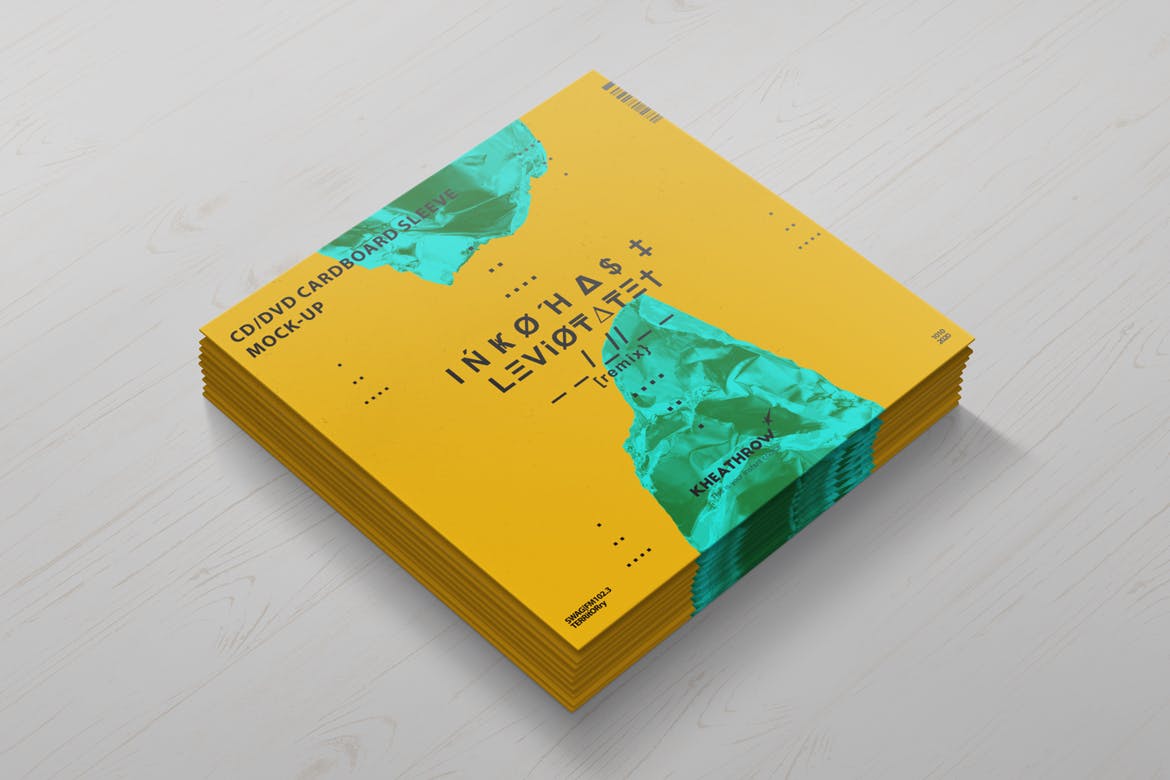 CD/DVD光盘包装&封面设计素材库精选模板v1 CD / DVD Сardstock Paper Sleeve Mock-Ups Vol.1插图(2)