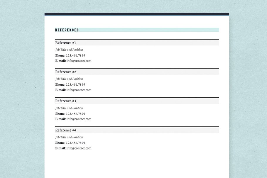 时尚蓝色简历模板 Stylish Blue Resume Template Pkg.插图(3)