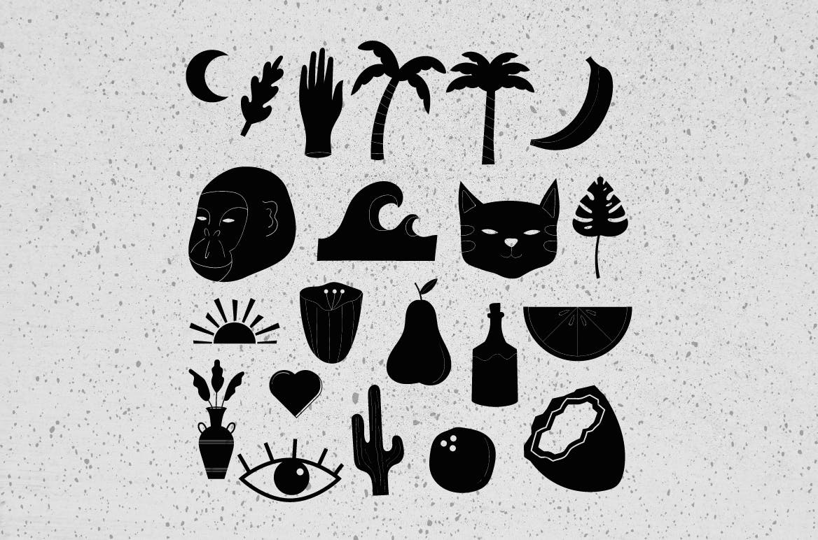 30+热带主题纹身/徽章矢量图形图案素材 30++ TROPICAL TATTOO VECTOR & BADGES插图(2)