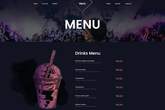 DJ音乐俱乐部夜场网站设计PSD模板 Friday Night DJ Club Music Party Celerity Template插图(6)