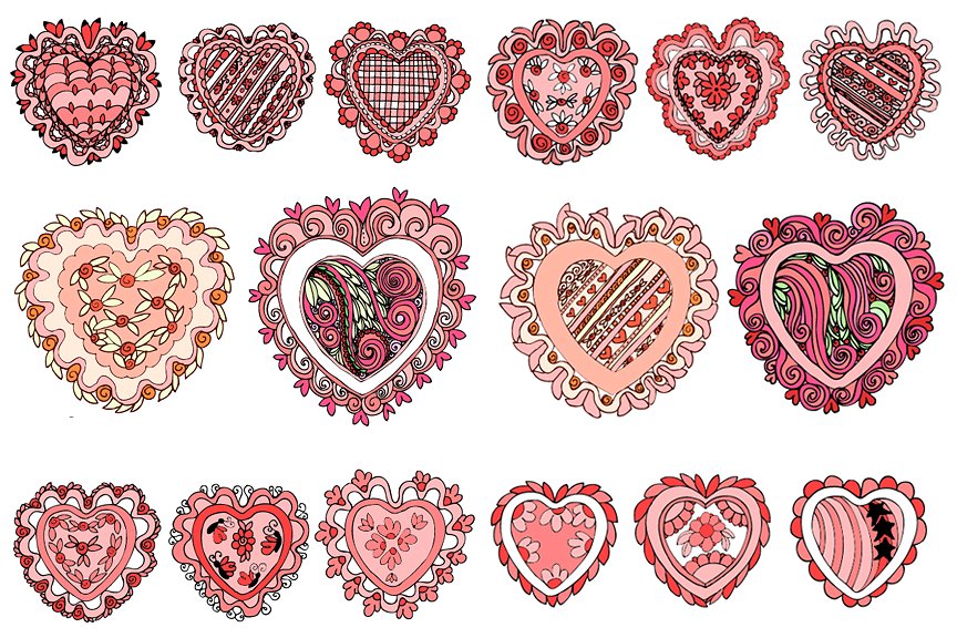 蕾丝状甜蜜心形插图元素 Little Lacey Hearts, vol. 1插图(1)