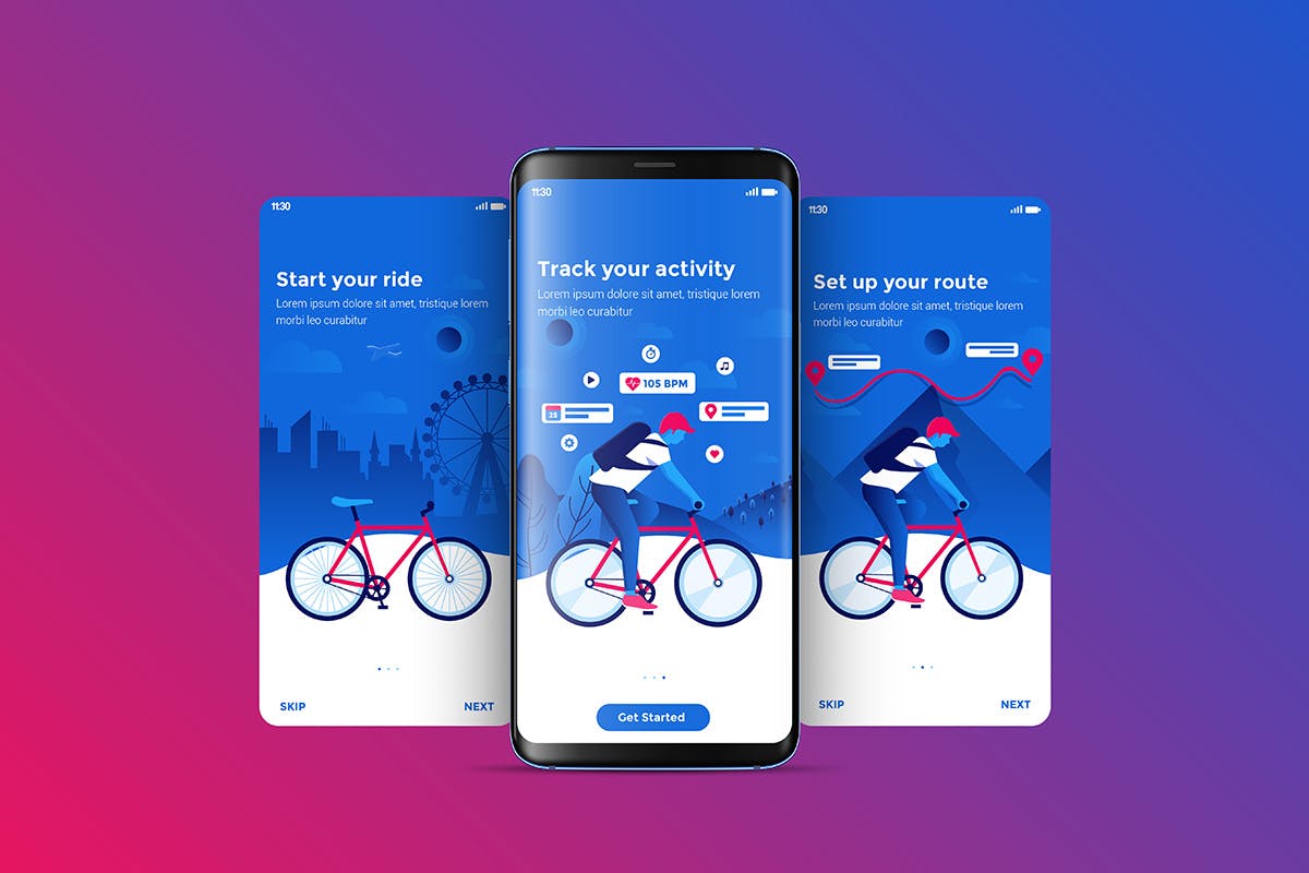 现代UI设计风格APP应用启动页设计模板 Modern user interface UX, UI screen templates插图(6)