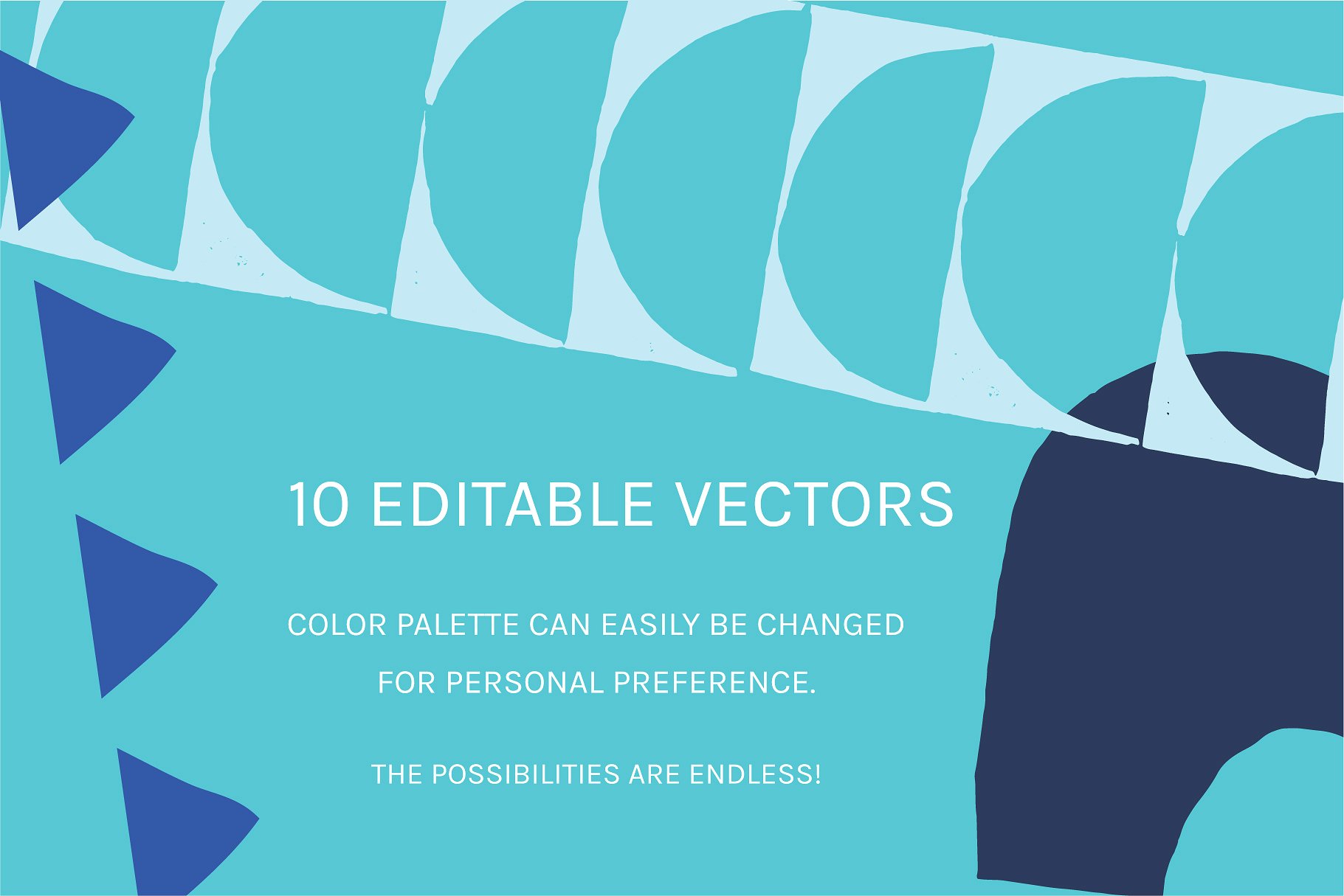 抽象现代海滨蓝半圆设计图案 Modern Seaside | Designs + Patterns插图(6)