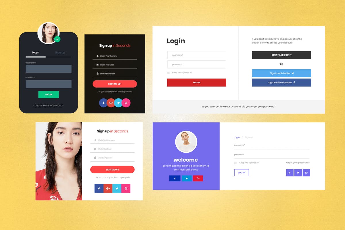 高品质网站用户注册表单UI模板 Quality Of Design User Registration Form Template插图