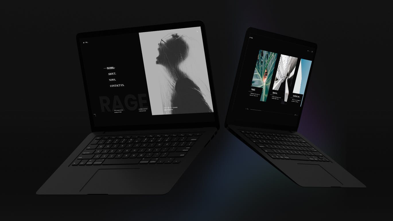 黑色超级笔记本屏幕预览样机模板 Black Laptop Mockup插图(8)