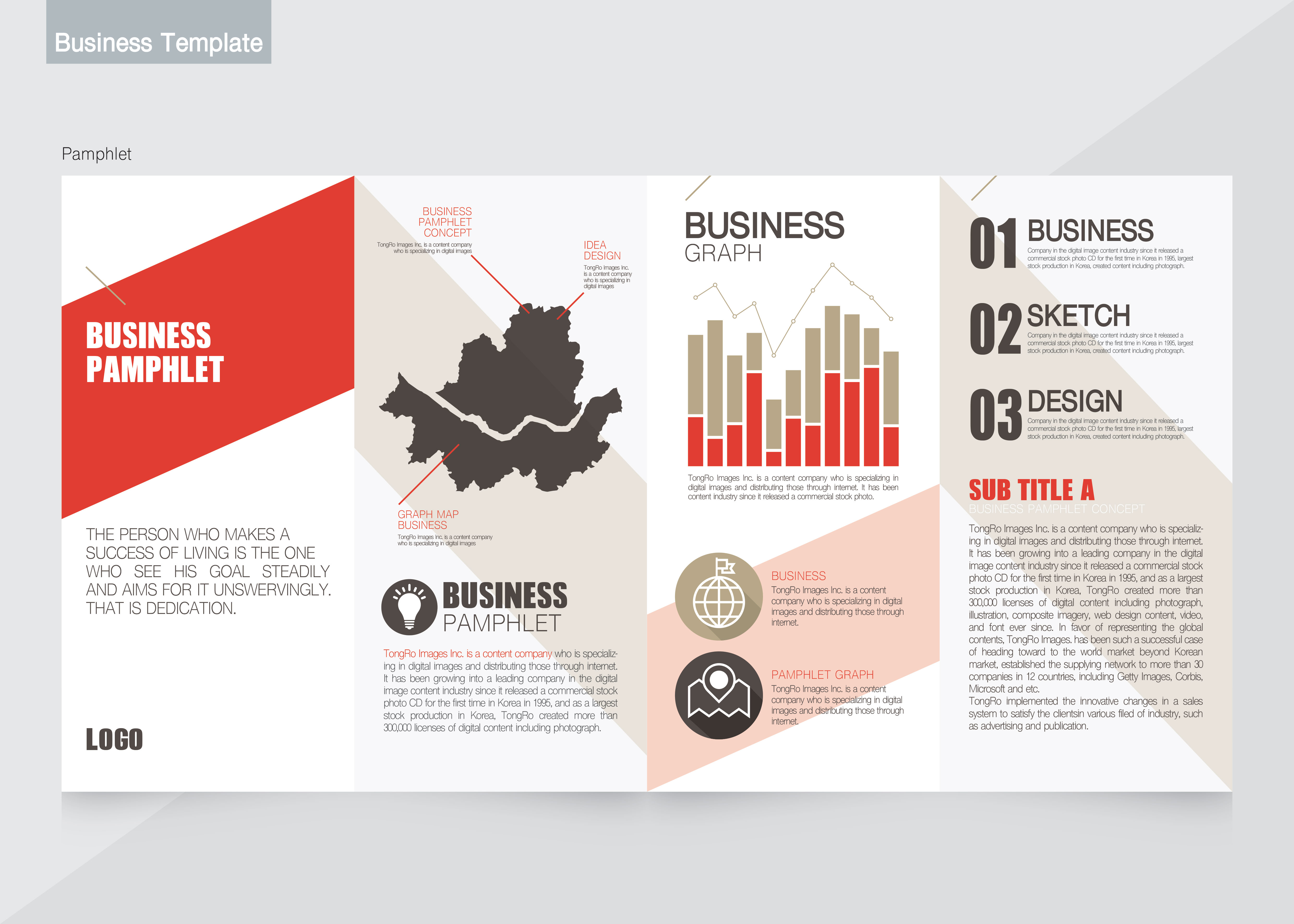 商业信息图表传单/小册子设计模板插图