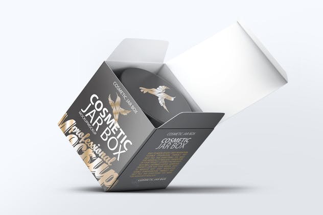 化妆品护肤品玻璃罐/外包装盒子样机 Cosmetic Jar & Box Mock-up插图(5)