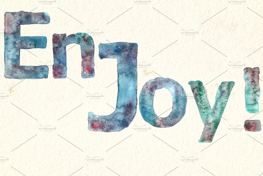 水彩字体剪贴画 Watercolor Letters插图(4)