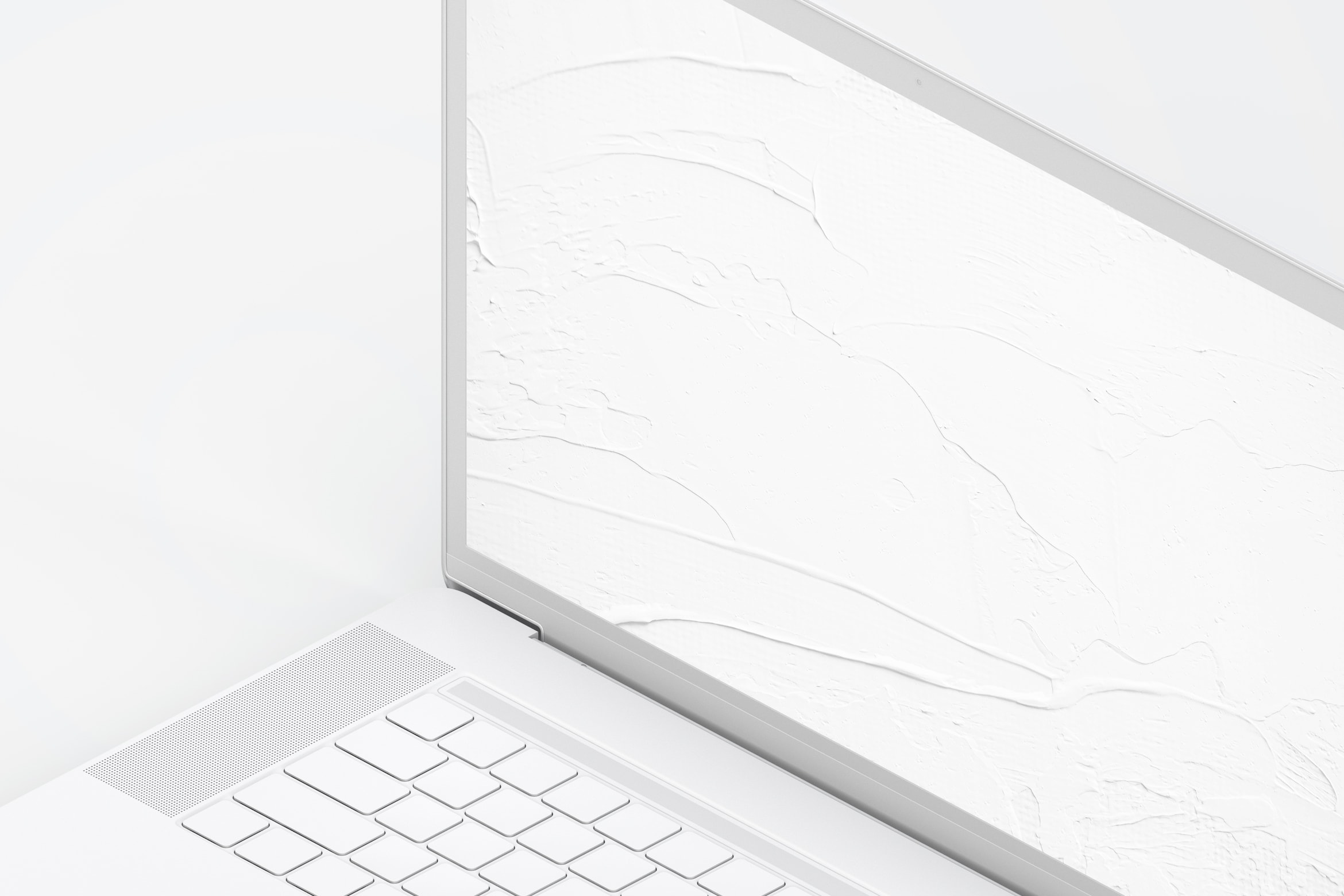 MacBook Pro笔记本电脑设计效果演示右视图样机 Clay MacBook Pro 15" with Touch Bar, Right Isometric View Mockup插图(2)