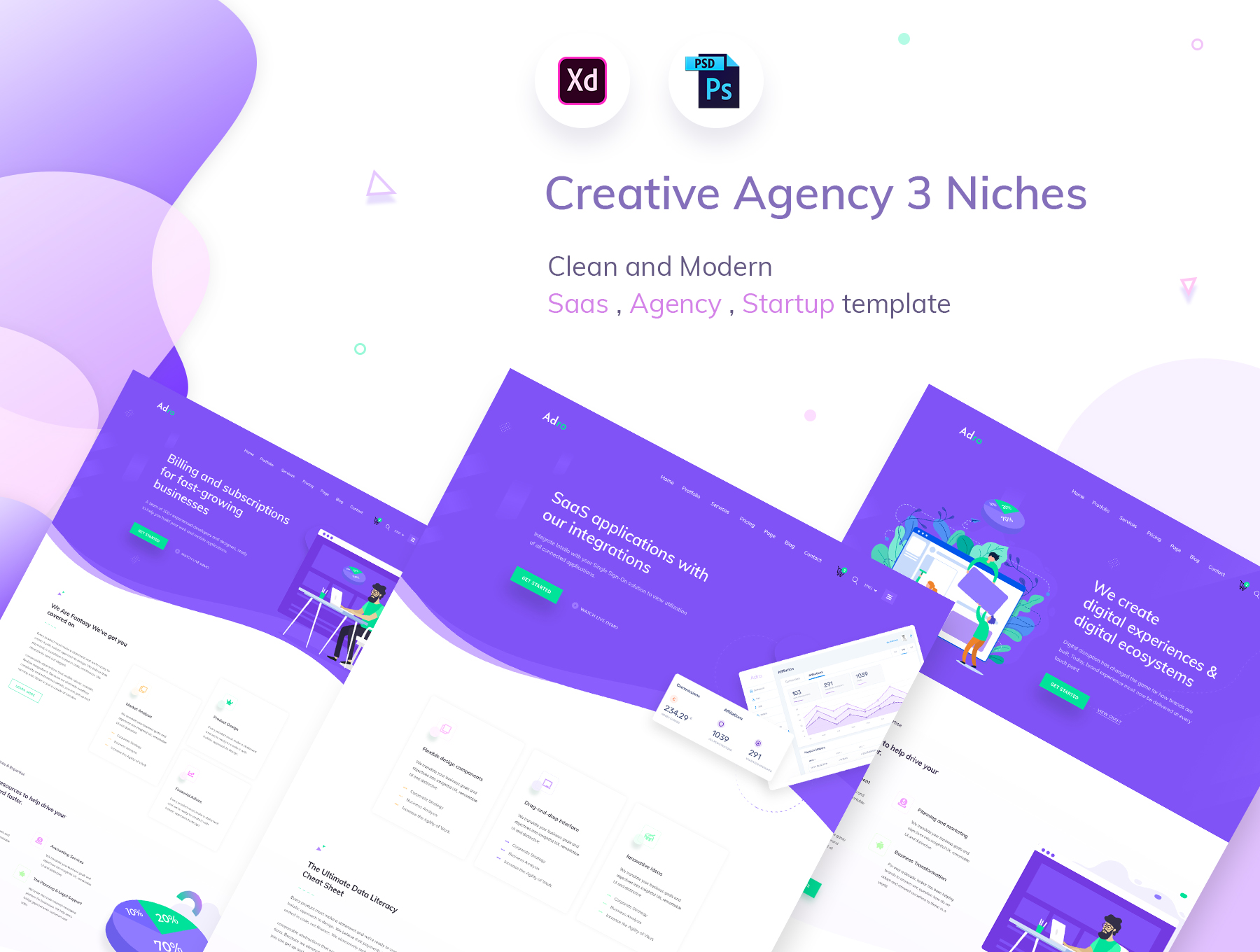 素材库下午茶：有创意的网页模板UI KITS下载[PSD,XD]插图(1)