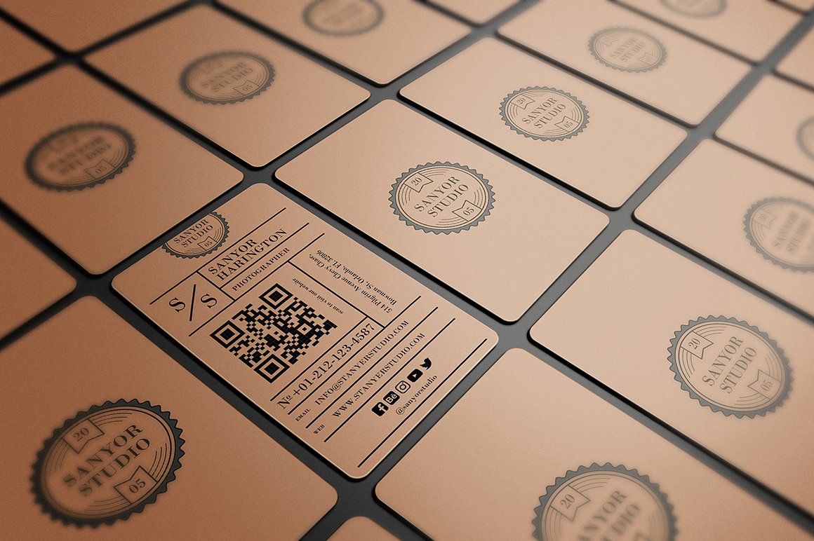 20个不同风格的适合高端摄影师的名片设计卡片邀请函设计模板插图(13)