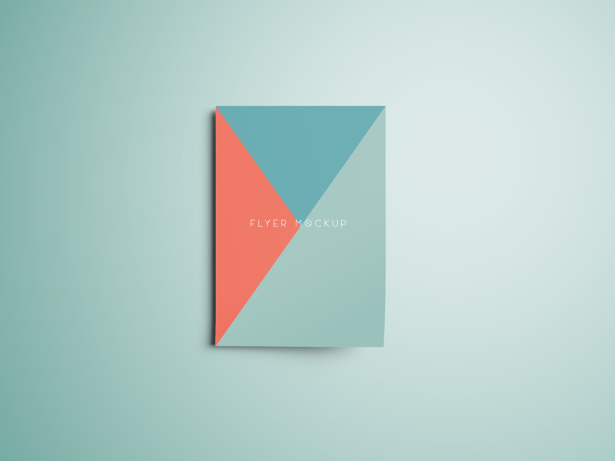 逼真的简约传单样机展示模板插图