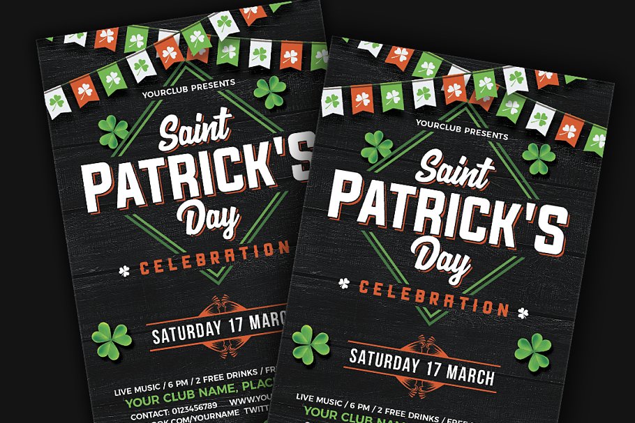 酒吧夜总会活动派对传单模板插图(1)