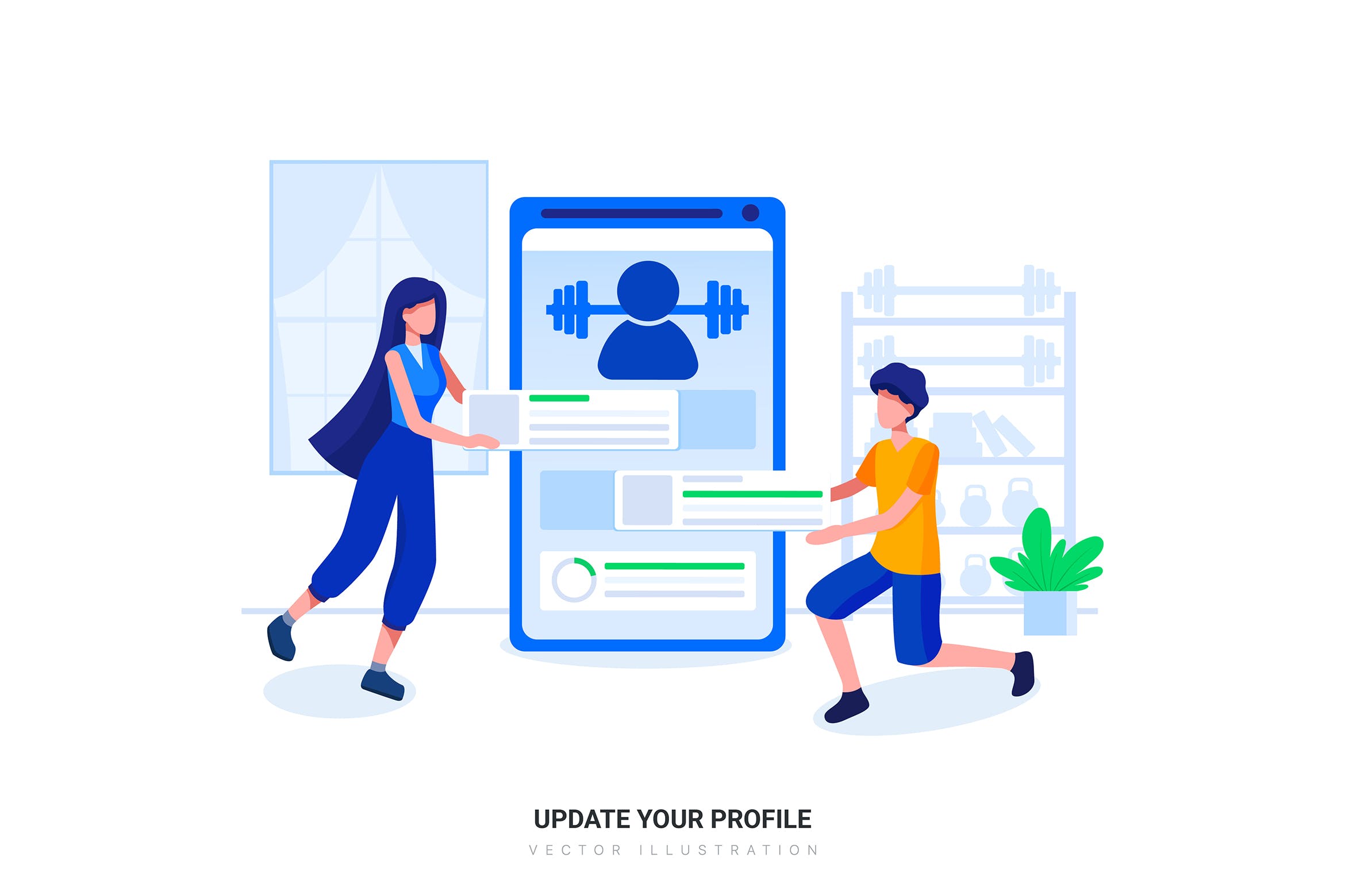智能手机界面设计业务流程扁平化矢量插画素材 Smartphone interface building process Illustration插图