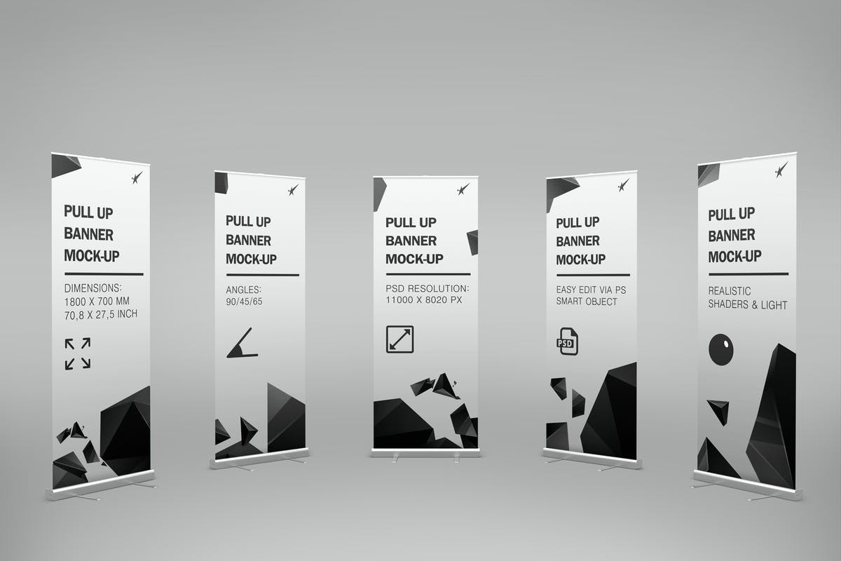 招聘/开业/宣传易拉宝海报设计样机模板 Pull-Up Banner Stand Mock-Up插图