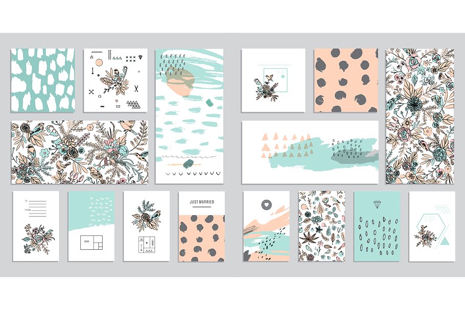 巨量涂鸦水彩手绘风格卡片/海报/邀请函/header模板！ HUGE graphic set插图(3)