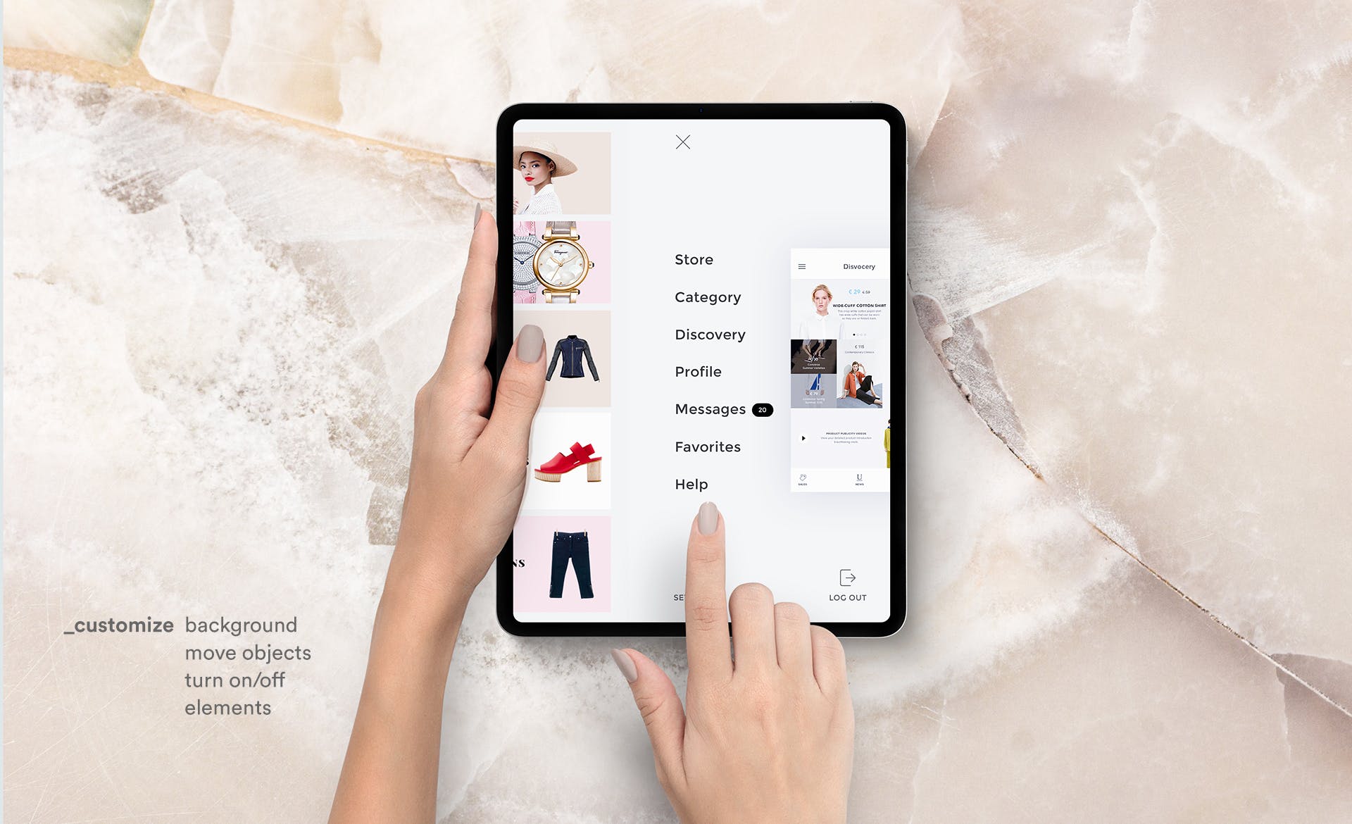 iPad平板电脑屏幕操作演示样机模板 iPad Website Mock-Up插图(1)