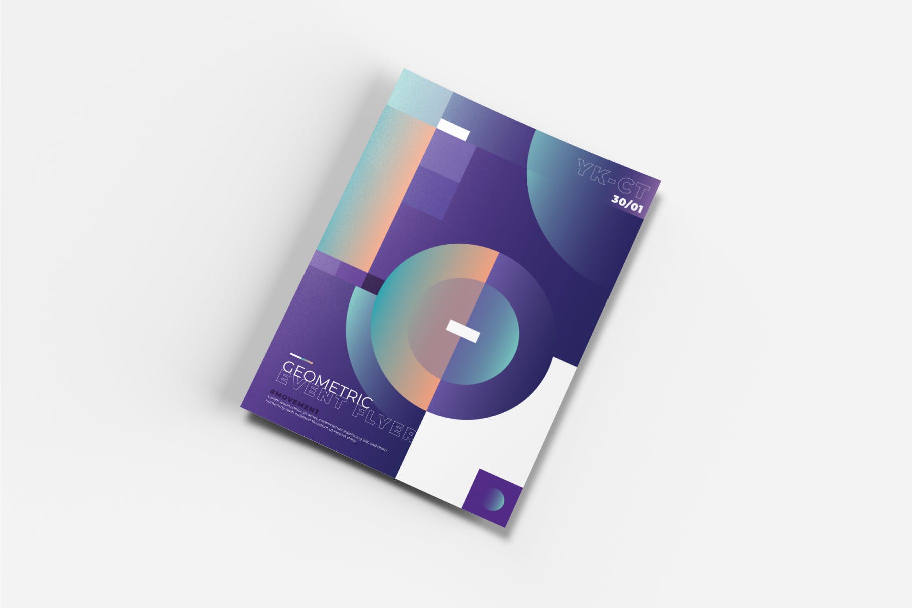 创意几何图形背景宣传单设计模板v1 Creative Geometric Flyer插图(1)