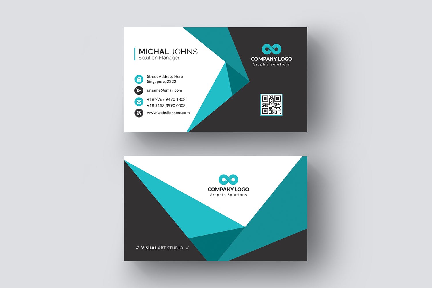 折纸图形设计风格企业名片模板 Business Card插图(4)