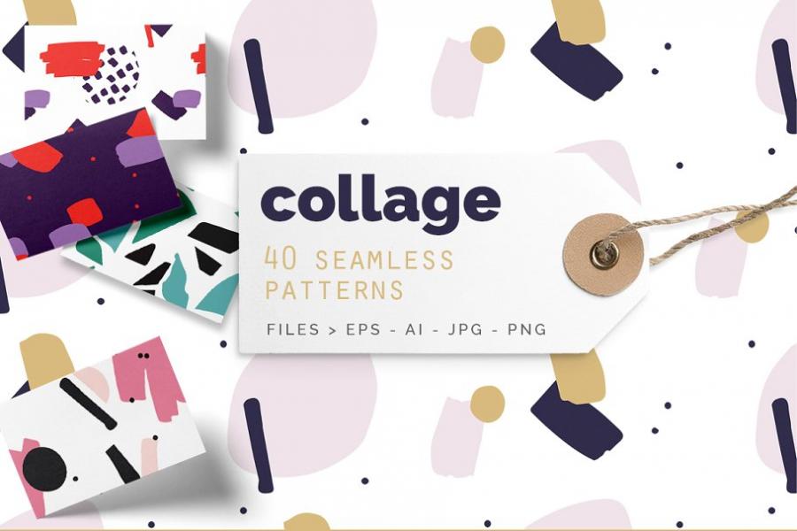 40款抽象图形多彩图案背景纹理 Abstract Colorful Patterns插图