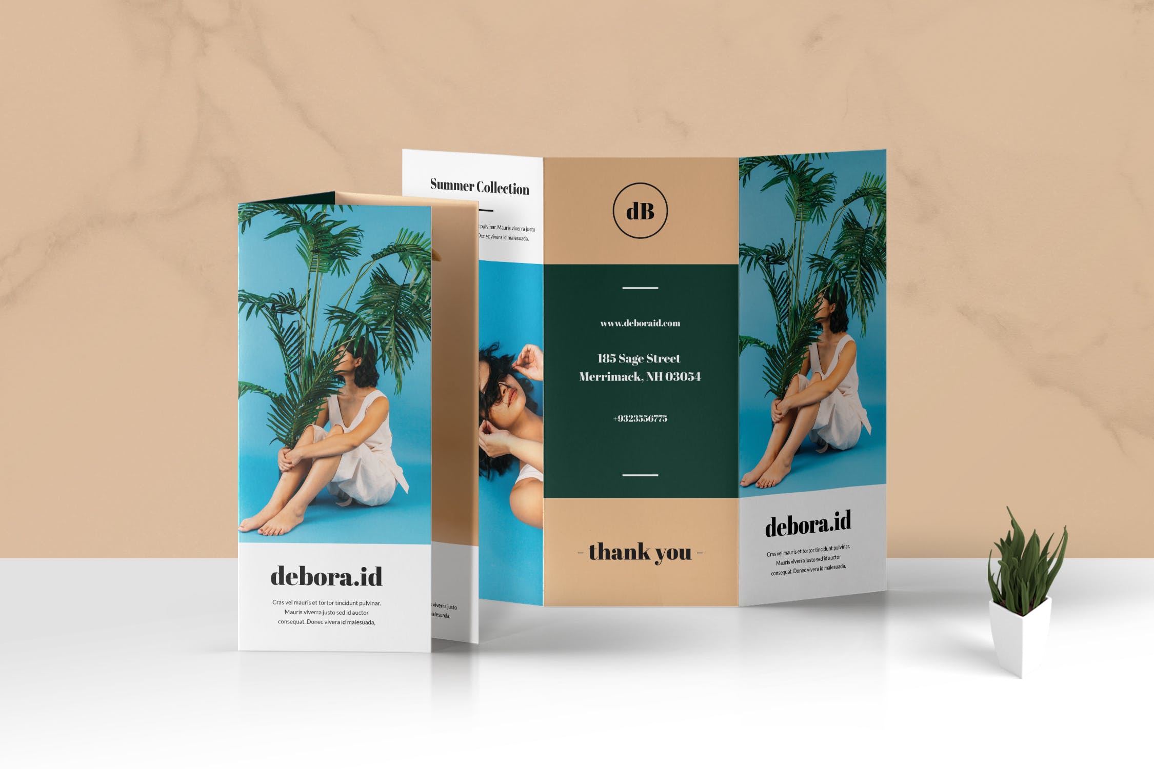 三折页时尚策划公司宣传单设计模板插图