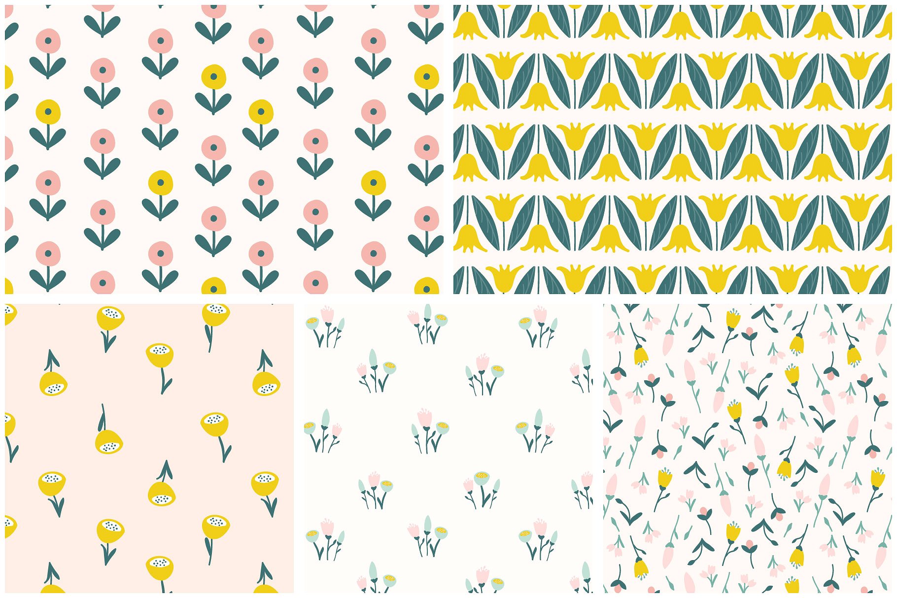 古典花卉图案素材包 Vintage Flowers Pattern Collection插图(4)