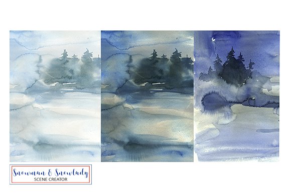 雪人圣诞水彩剪辑集 Snowmen Christmas Clipart Collection插图(13)