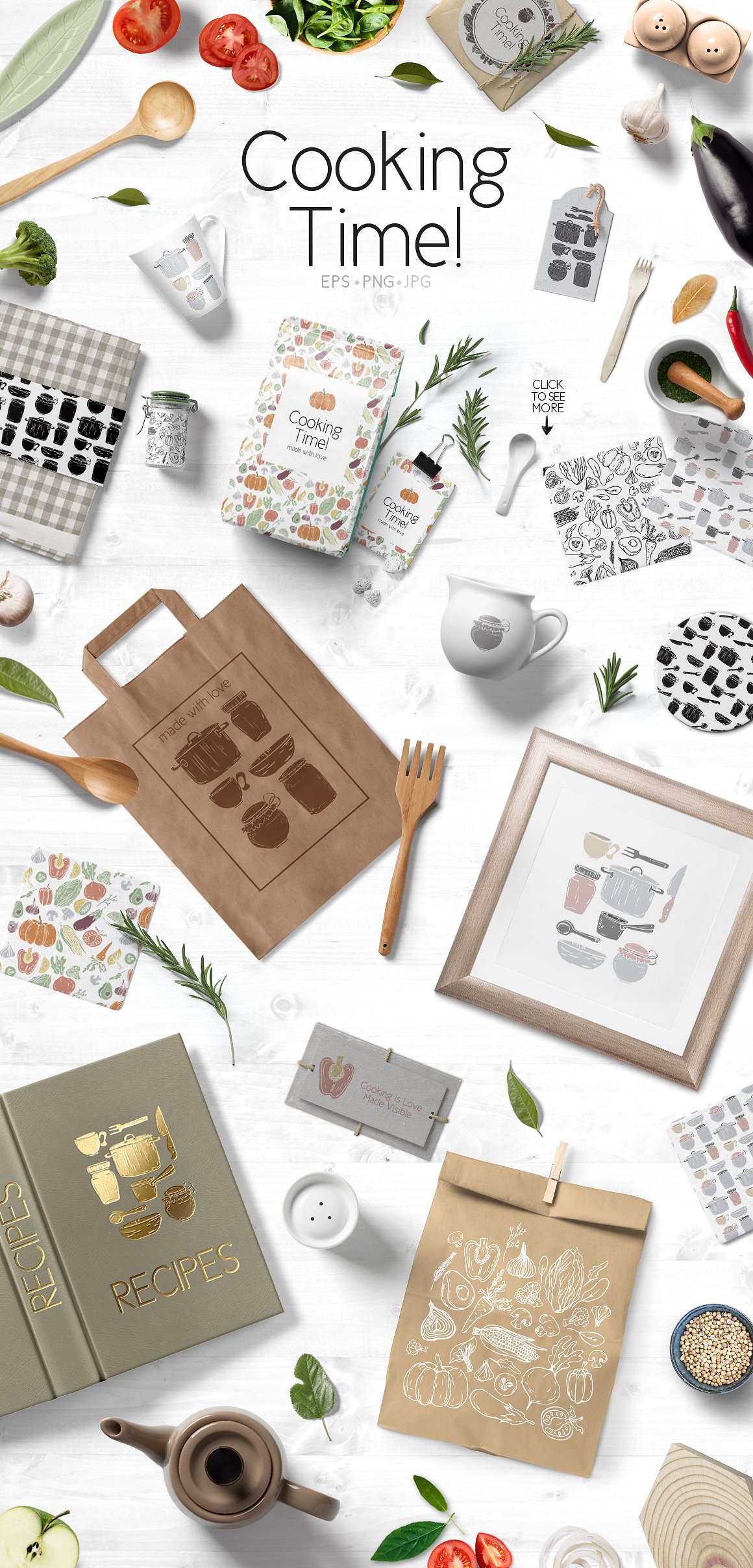 烹饪主题特色矢量图形插图