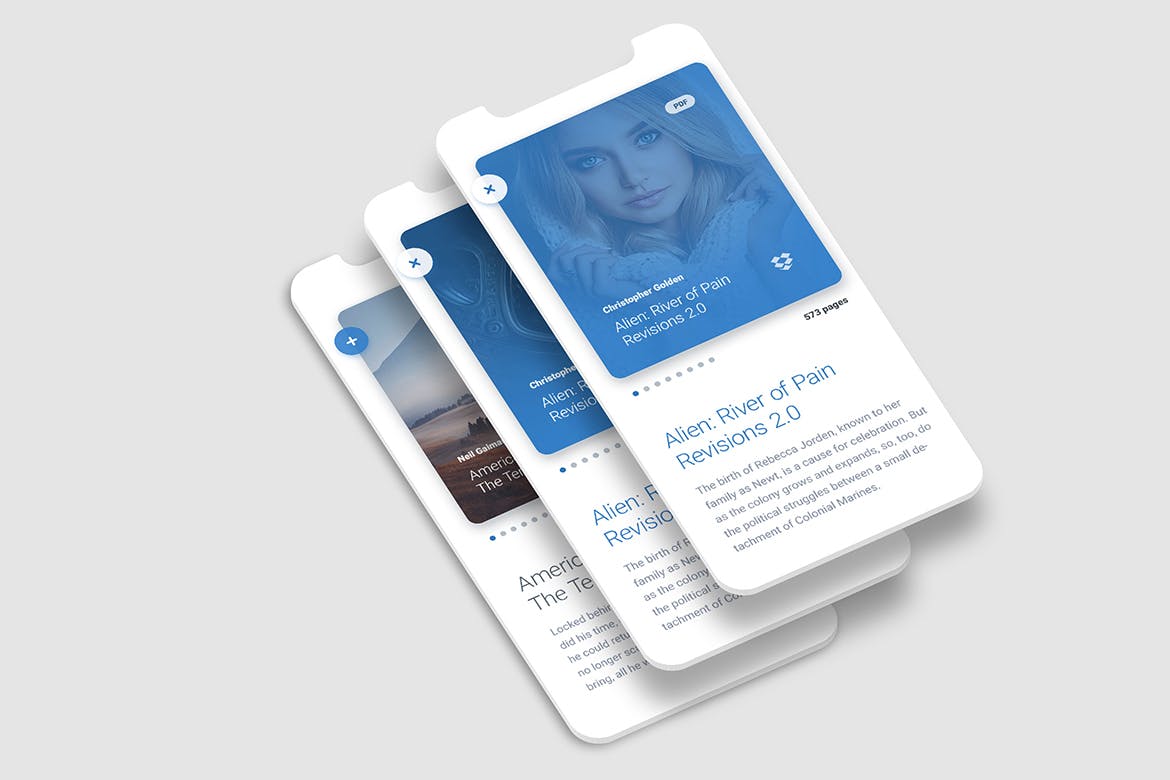 iPhone X等距网格APP设计图预览素材库精选样机 Iphone X Mock Up插图(2)