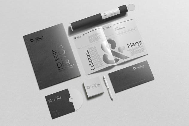 企业品牌VI办公用品样机设计模板V3 Branding-Stationery Mockups V3插图(9)