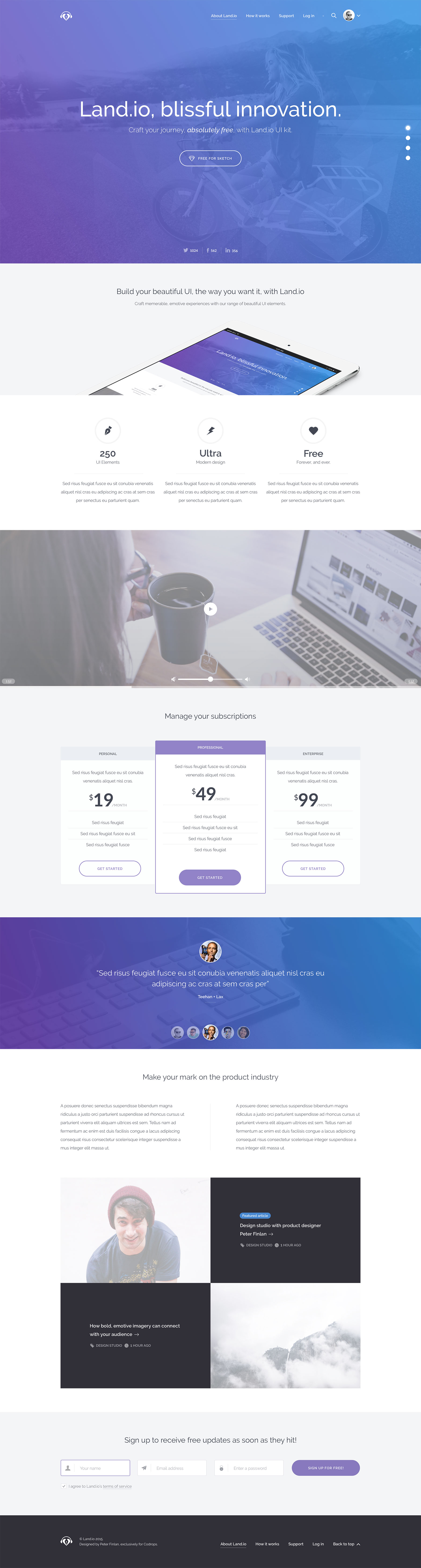 Landio Landing Page