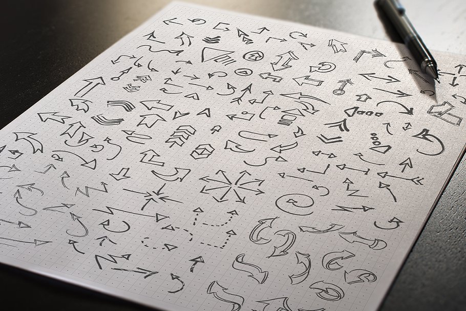 150款手绘箭头图形素材 150 Hand Drawn Vector Arrows插图(3)