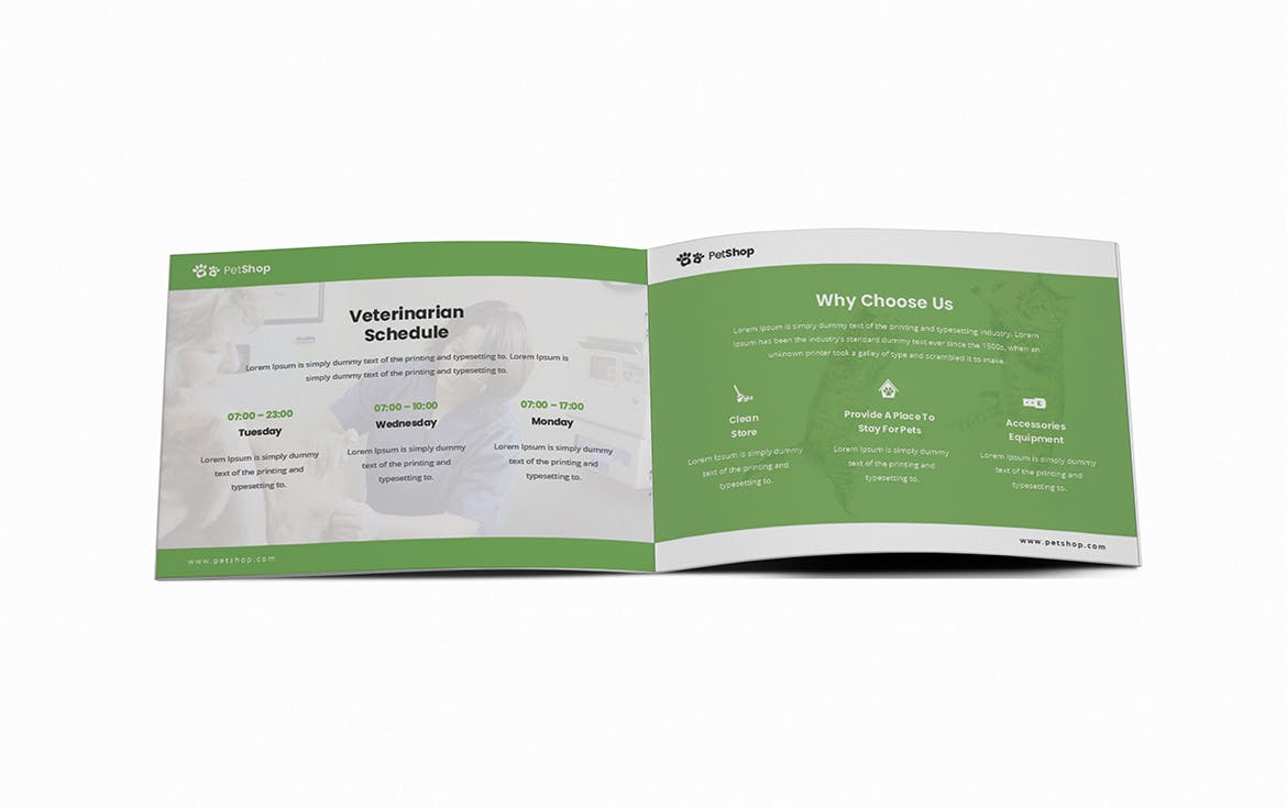 宠物店/宠物医院A5宣传册设计模板 Pet Shop A5 Brochure Template插图(7)