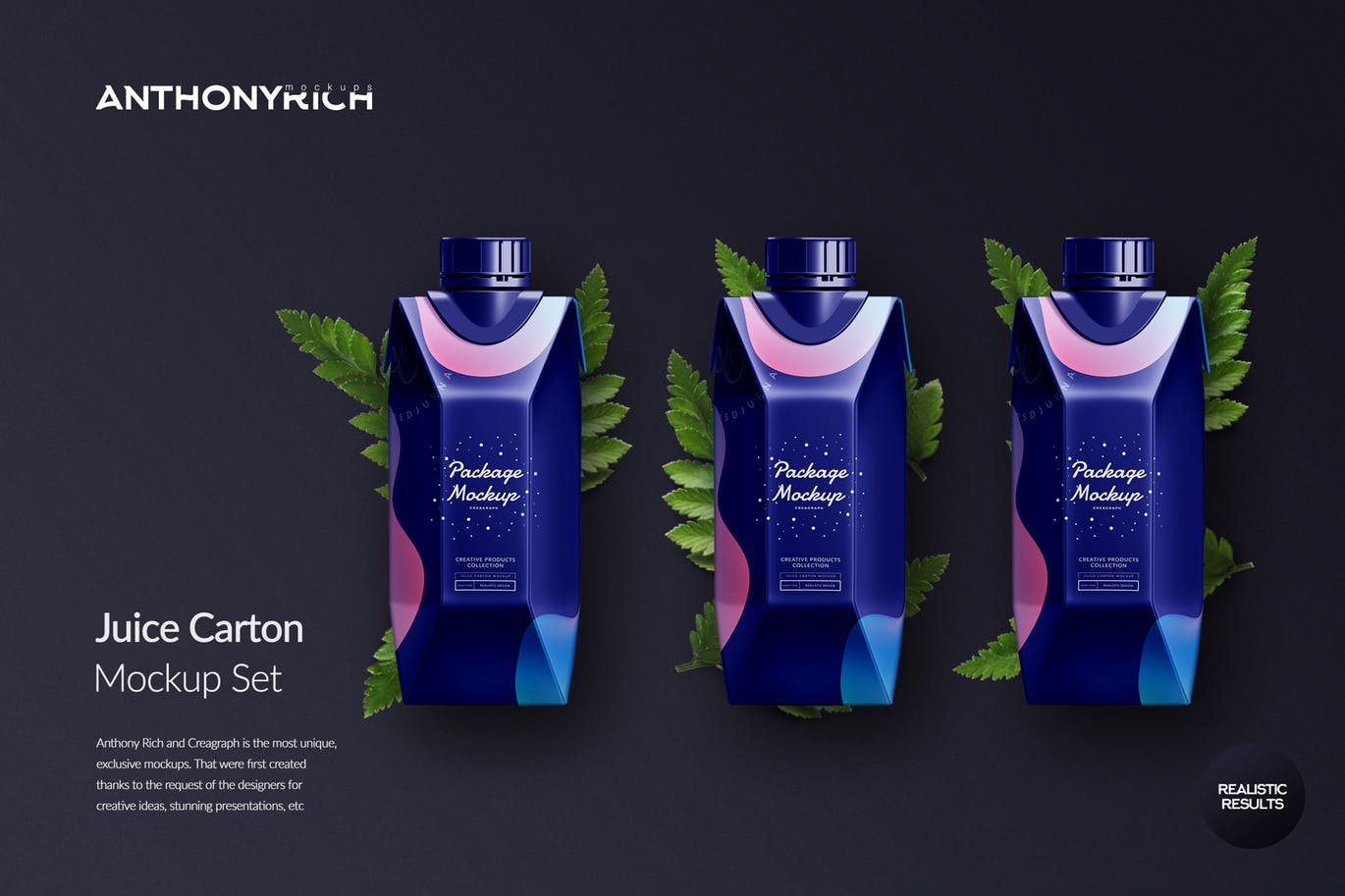 高品质的时尚高端果汁酸奶牛奶包装设计VI样机展示模型mockups插图