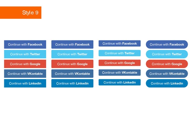 社交媒体登录按钮设计SKETCH素材 Social Login Buttons for Sketch插图(9)