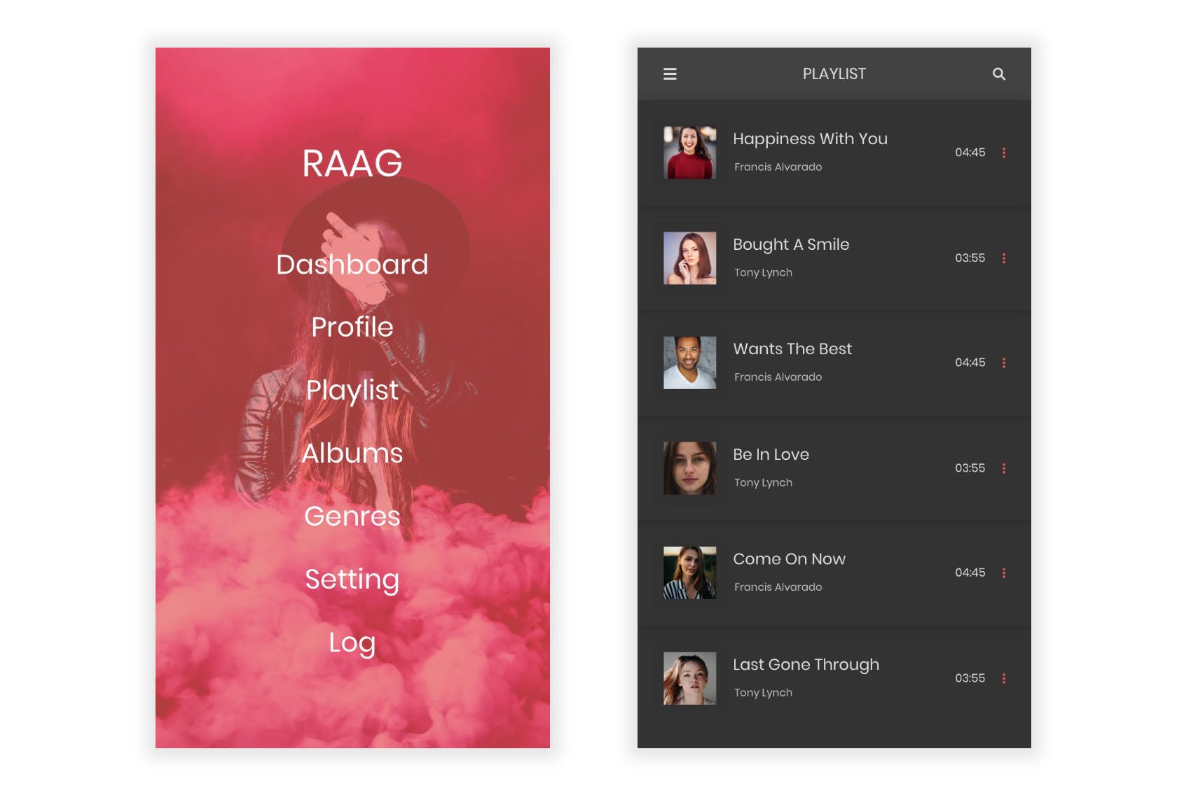 音乐听歌APP应用UI设计素材库精选套件 Raag – Music Player UI Kit for Adobe Illustrator插图(3)