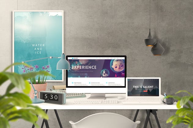 办公场景油画艺术品照片框架样机 Frame Creator Mockups插图(1)