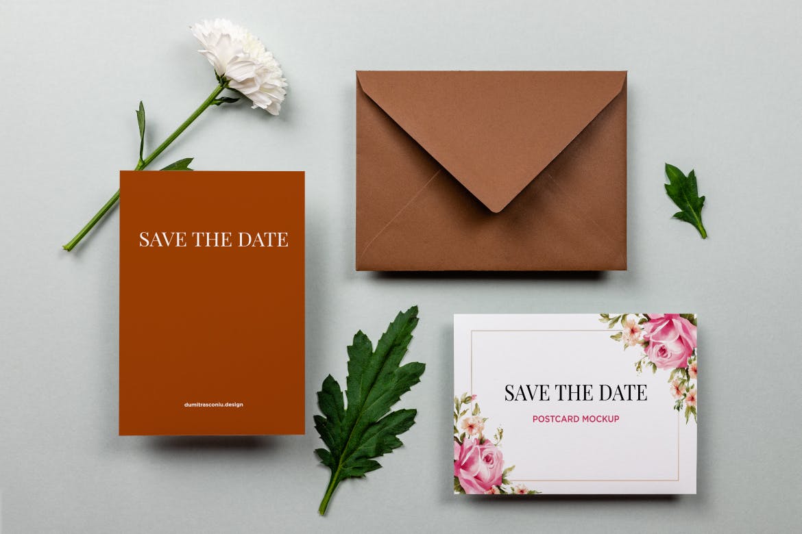 婚礼明信片请柬设计模板 Wedding Postcard Invitation插图(4)