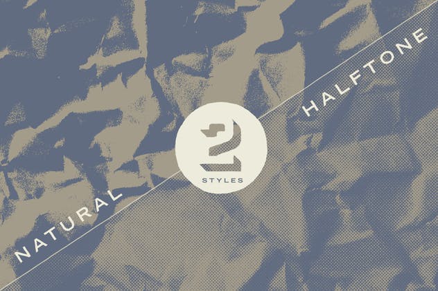 复古半色调皱褶纸张纹理 Crumpled Paper Halftone Textures插图(1)