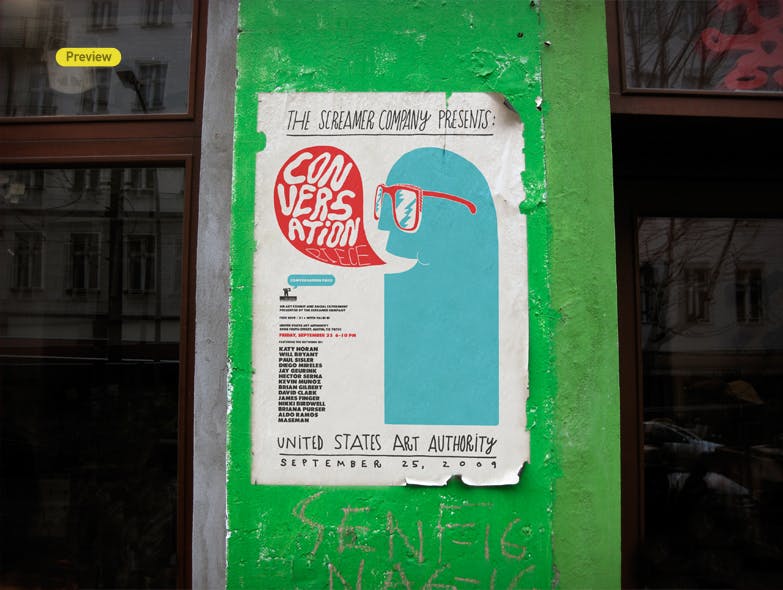 复古海报城市街道张贴效果预览样机 Poster Mockup Set – Urban插图(8)