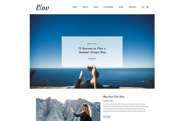极简主义设计风格个人博客PSD模板 Elov插图(1)