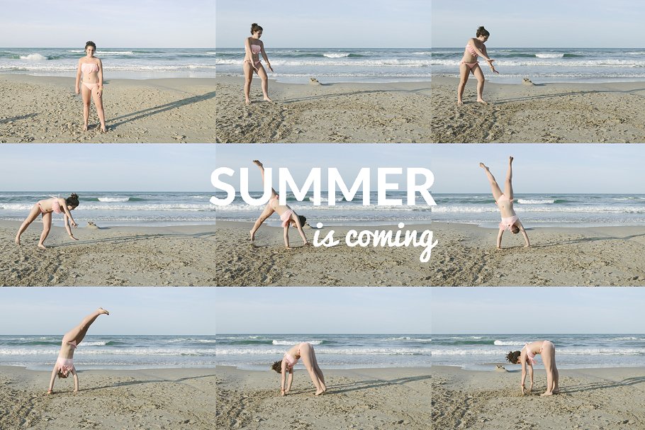 比基尼女生海滩高清照片素材 Girl playing on the beach. 38 photos插图(2)